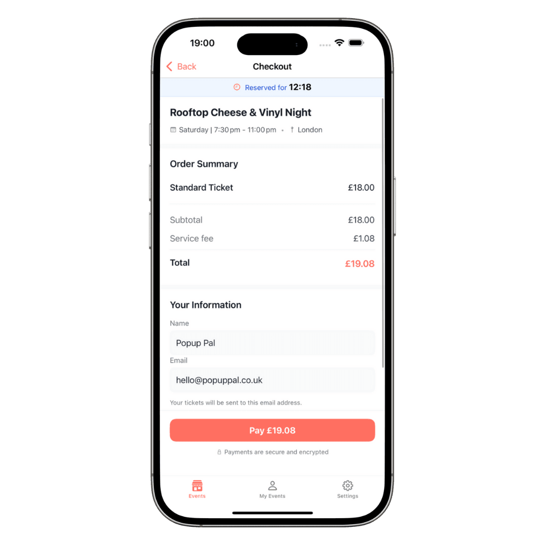 Popup Pal app screen showing Curated For You feature
